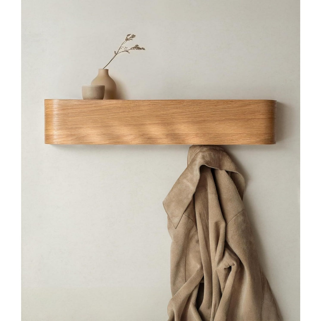 appendiabiti a parete legno acciaio inox per ingresso letto